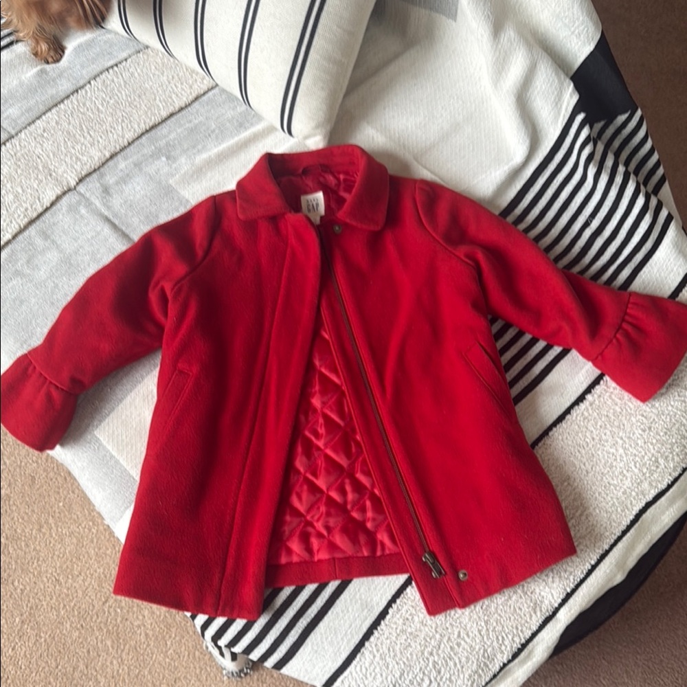 Red Wool Pea Coat